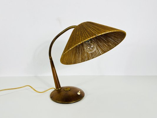 Mid-Century Teak & Rattan Table Lamp from Temde, 1970s-PUK-1317211