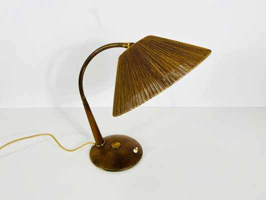 Mid-Century Teak & Rattan Table Lamp from Temde, 1970s-PUK-1317211