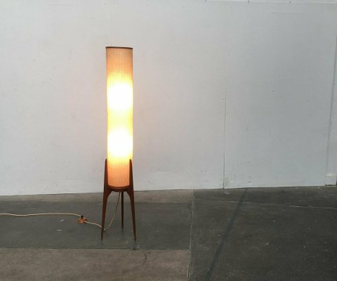 Mid-Century Teak Rocket Tripod Floor Lamp, 1960s-UAH-1725503