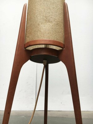 Mid-Century Teak Rocket Tripod Floor Lamp, 1960s-UAH-1725503