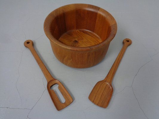 Mid-Century Teak Salad Bowl and Spoons by Richard Nissen for Nissen, 1960s, Set of 3-RDW-1309878