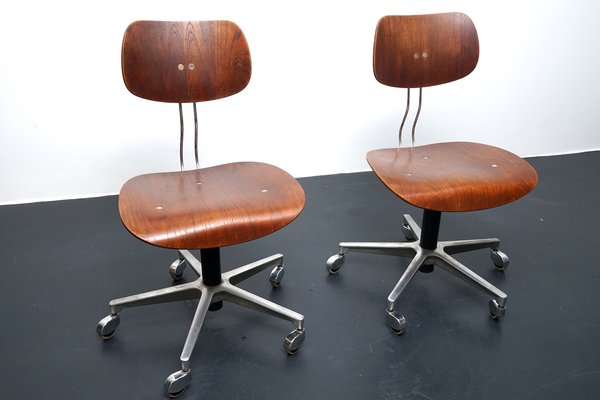 Mid-Century Teak SE 40 Architect Swivel Chairs by Egon Eiermann for Wilde+Spieth, Set of 2-CIP-1107447