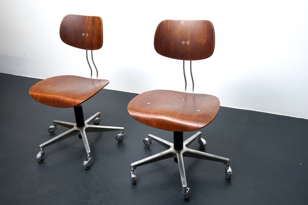 Mid-Century Teak SE 40 Architect Swivel Chairs by Egon Eiermann for Wilde+Spieth, Set of 2-CIP-1107447