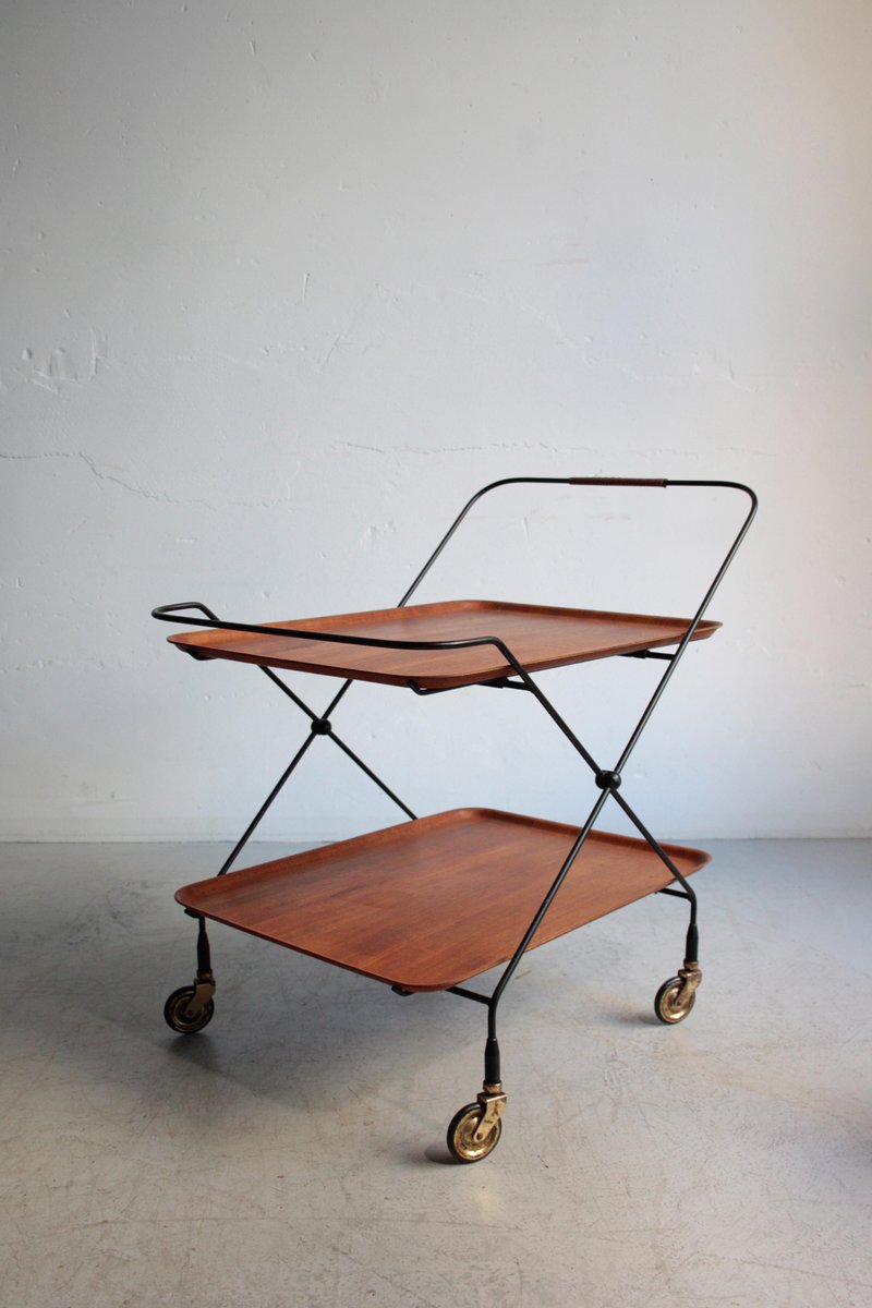 Mid-Century Teak Serving Trolley by Paul Nagel for Jie Gantofta, 1960s