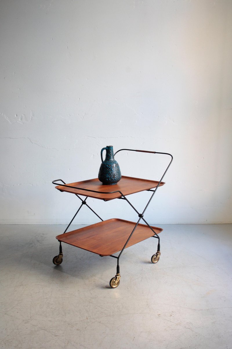 Mid-Century Teak Serving Trolley by Paul Nagel for Jie Gantofta, 1960s