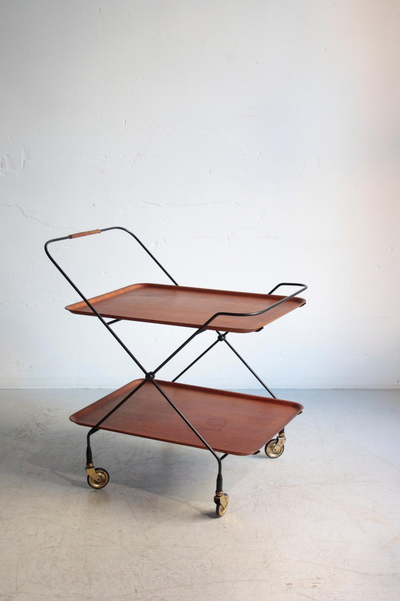 Mid-Century Teak Serving Trolley by Paul Nagel for Jie Gantofta, 1960s