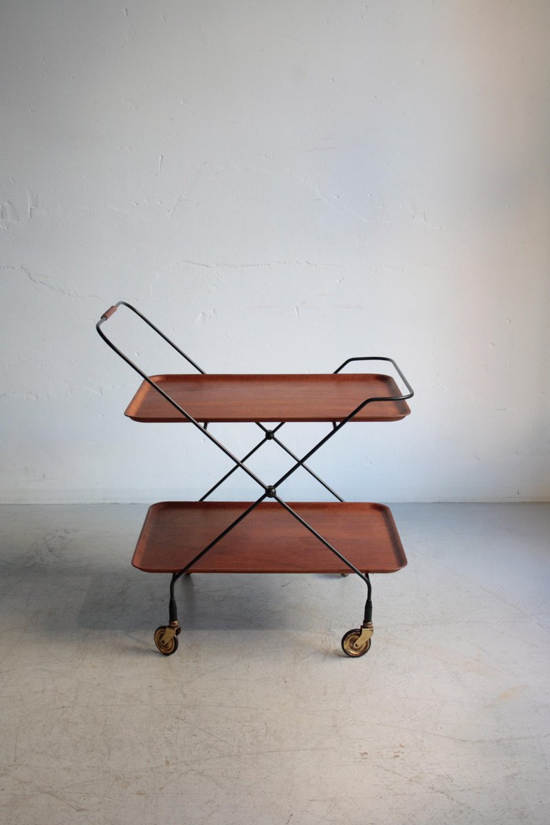 Mid-Century Teak Serving Trolley by Paul Nagel for Jie Gantofta, 1960s