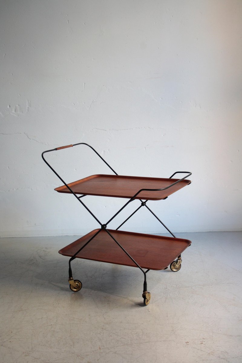 Mid-Century Teak Serving Trolley by Paul Nagel for Jie Gantofta, 1960s