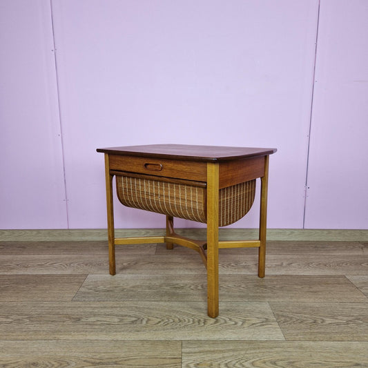 Mid-Century Teak Sewing Table by Karl Edvard Korseth for Rybo, Norway, 1960s