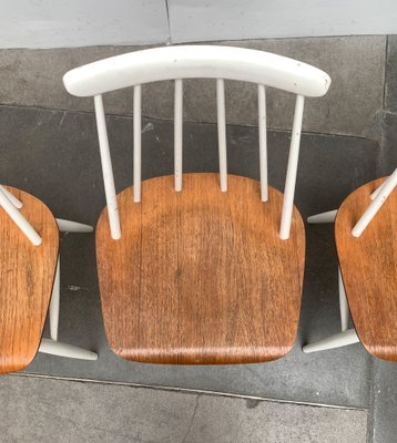 Mid-Century Teak Table and Fanett Chairs by Ilmari Tapiovaara for Asko, Set of 5-UAH-1289953