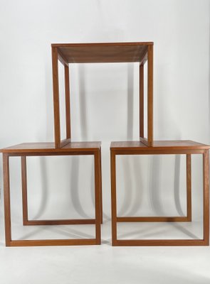 Mid-Century Teak Tables by Kai Kristiansen for Vildbjerg Møbelfabrik, 1960, Set of 3-CZ-2018249