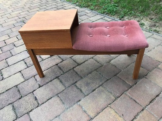 Mid-Century Teak Telephone Bench, 1960s-OXJ-920135