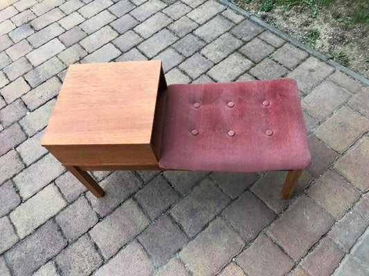 Mid-Century Teak Telephone Bench, 1960s-OXJ-920135