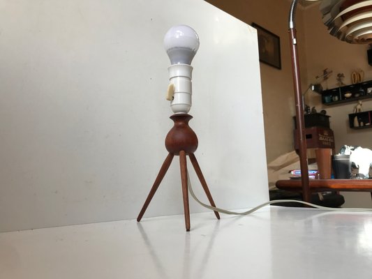 Mid-Century Teak Tripod Table Lamp by Severin Hansen for Haslev Møbelsnedkeri, 1960s-LCR-736281