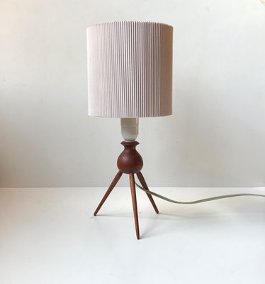 Mid-Century Teak Tripod Table Lamp by Severin Hansen for Haslev Møbelsnedkeri, 1960s-LCR-736281