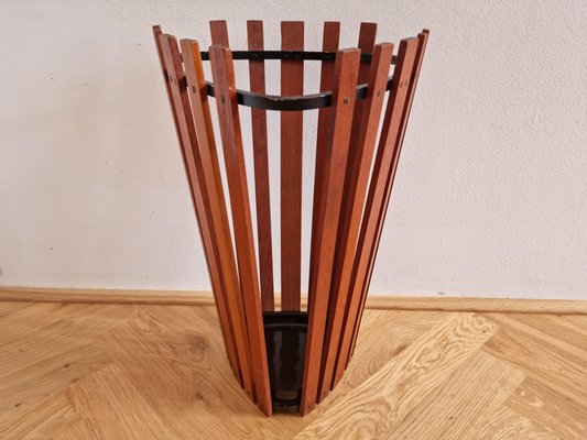 Mid-Century Teak Umbrella Stand, Denmark, 1960s, Set of 2-TZ-1346181