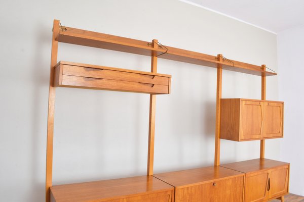 Mid-Century Teak Wall Unit by Kjell Riise for Rival Brodrene Jatogs, 1960s, Set of 3-LOT-2024438