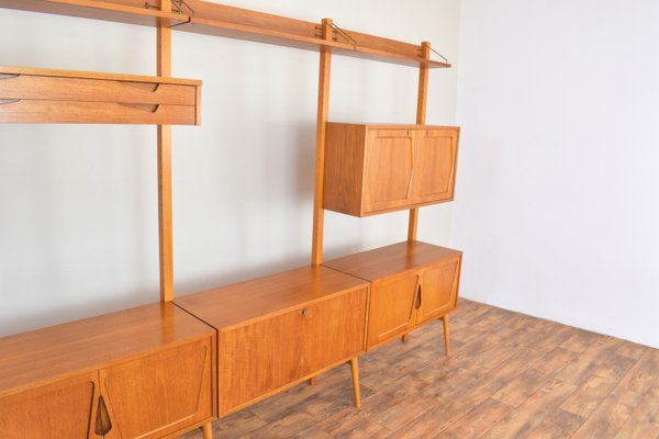 Mid-Century Teak Wall Unit by Kjell Riise for Rival Brodrene Jatogs, 1960s, Set of 3-LOT-2024438