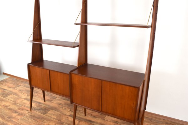 Mid-Century Teak Wall Unit Panto by Einar Raknes & Sønner Møbelfabrikk a/S, 1970s, Set of 2-LOT-2032099