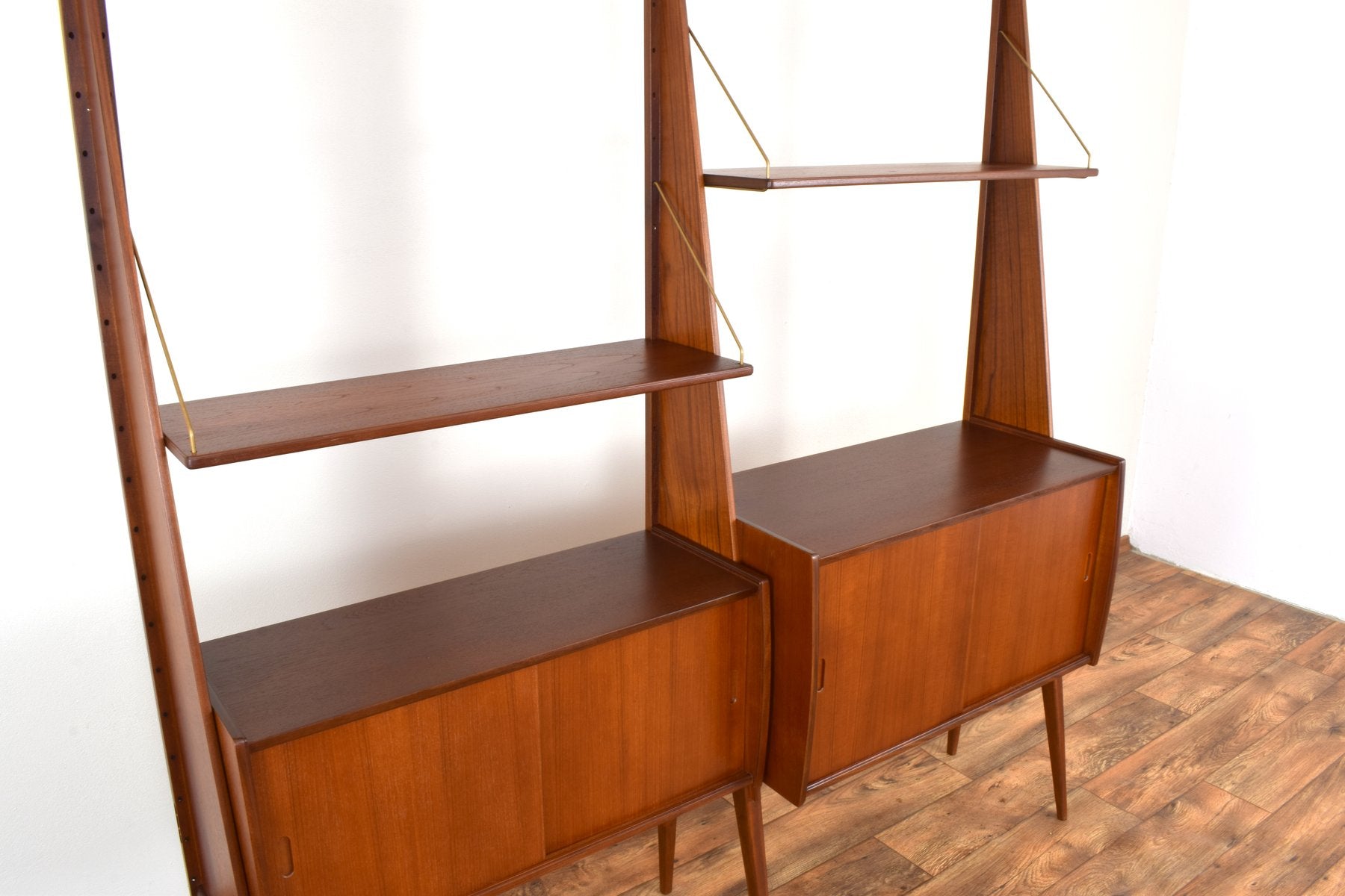 Mid-Century Teak Wall Unit Panto from Einar Raknes & Sønner Møbelfabrikk A/S, 1970s, Set of 2