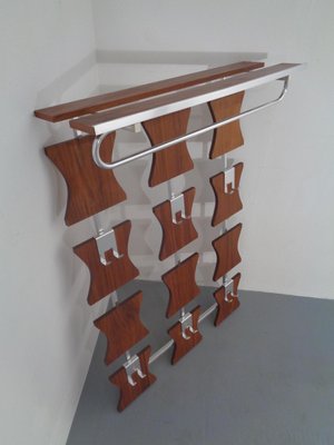 Mid-Century Teak Wardrobe with Hat & Coat Rack, 1960s-RDW-694968