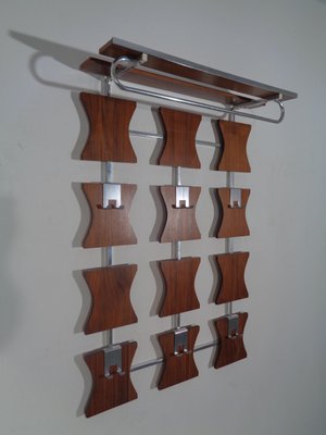 Mid-Century Teak Wardrobe with Hat & Coat Rack, 1960s-RDW-694968