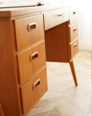 Mid-Century Teak Writing Desk with Drawers, Sweden, 1960s-WZU-2033733