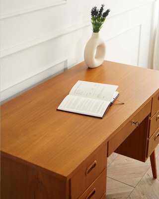 Mid-Century Teak Writing Desk with Drawers, Sweden, 1960s-WZU-2033733