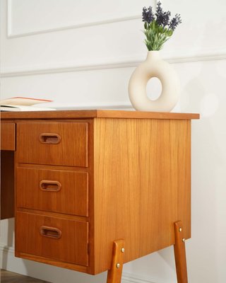 Mid-Century Teak Writing Desk with Drawers, Sweden, 1960s-WZU-2033733