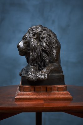 Mid-Century Terracotta Resting Lion by Carlson for P. Ibsen-ZGQ-557560