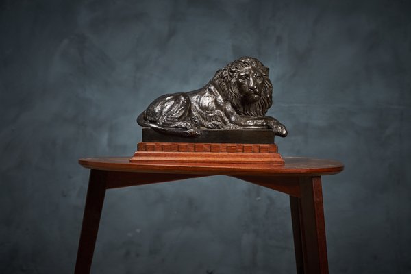 Mid-Century Terracotta Resting Lion by Carlson for P. Ibsen-ZGQ-557560