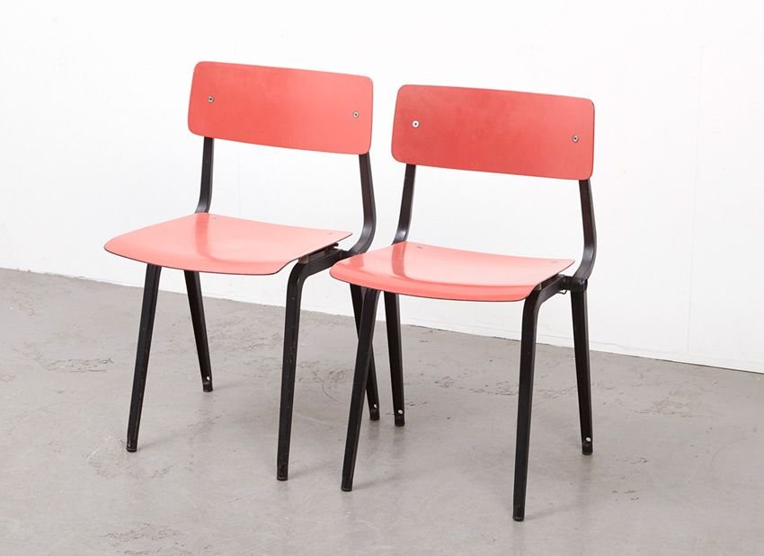 Mid-Century Theatre Revolt Foldable Chairs by Friso Kramer for Ahrend De Cirkel, Set of 2