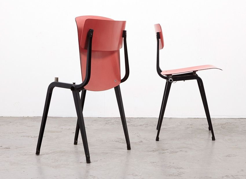 Mid-Century Theatre Revolt Foldable Chairs by Friso Kramer for Ahrend De Cirkel, Set of 2