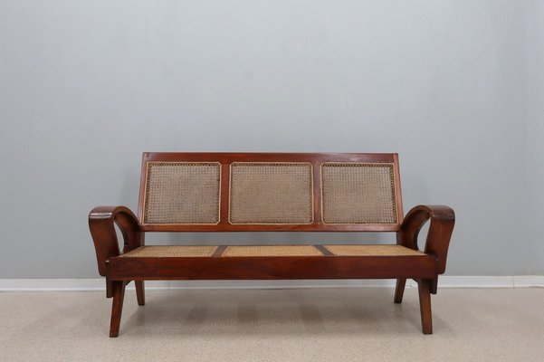 Mid-Century Three-Seater Sofa Bench in Teak, 1950s-ZQ-1770606