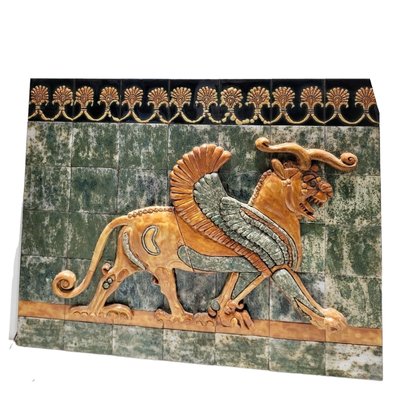 Mid-Century Tiles with Lion Relief, Set of 49-TCS-1757237