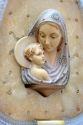 Mid-Century Torchon Frame in Murano Glass with Madonna Di Venini, 1950s-FER-1065237