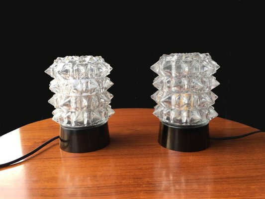 Mid-Century Transparent Glass Table Lamps, Set of 2-GGK-777850