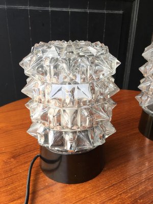 Mid-Century Transparent Glass Table Lamps, Set of 2-GGK-777850