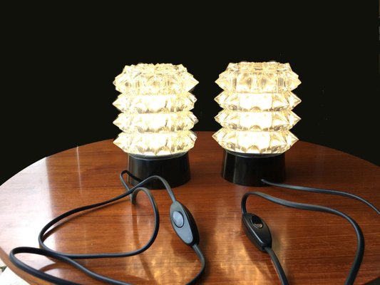 Mid-Century Transparent Glass Table Lamps, Set of 2-GGK-777850