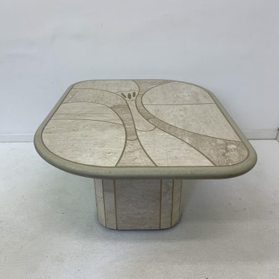 Mid-Century Travertine Coffee Table, 1970s-BGP-991932