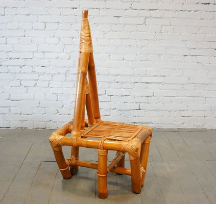 Mid-Century Triangle Bamboo Chair, 1950s-QFD-885508