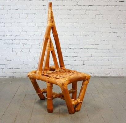 Mid-Century Triangle Bamboo Chair, 1950s-QFD-885508