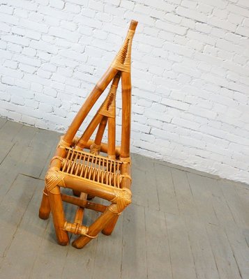 Mid-Century Triangle Bamboo Chair, 1950s-QFD-885508