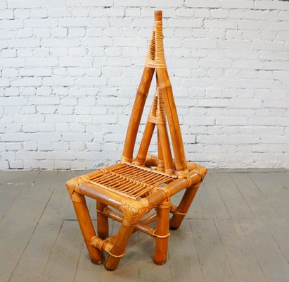 Mid-Century Triangle Bamboo Chair, 1950s-QFD-885508