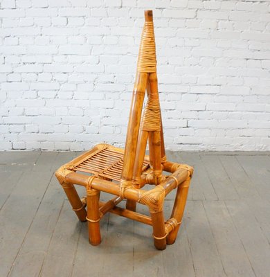 Mid-Century Triangle Bamboo Chair, 1950s-QFD-885508