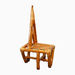 Mid-Century Triangle Bamboo Chair, 1950s-QFD-885508