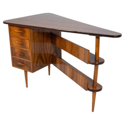 Mid-Century Triangular Desk with Drawers, 1960s-FGA-2042654