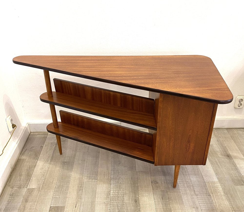 Mid-Century Triangular Desk with Drawers, 1960s