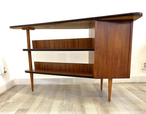 Mid-Century Triangular Desk with Drawers, 1960s-CBP-1755887