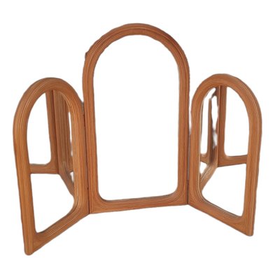 Mid-Century Triple Mirror in Bamboo-TCS-1306260